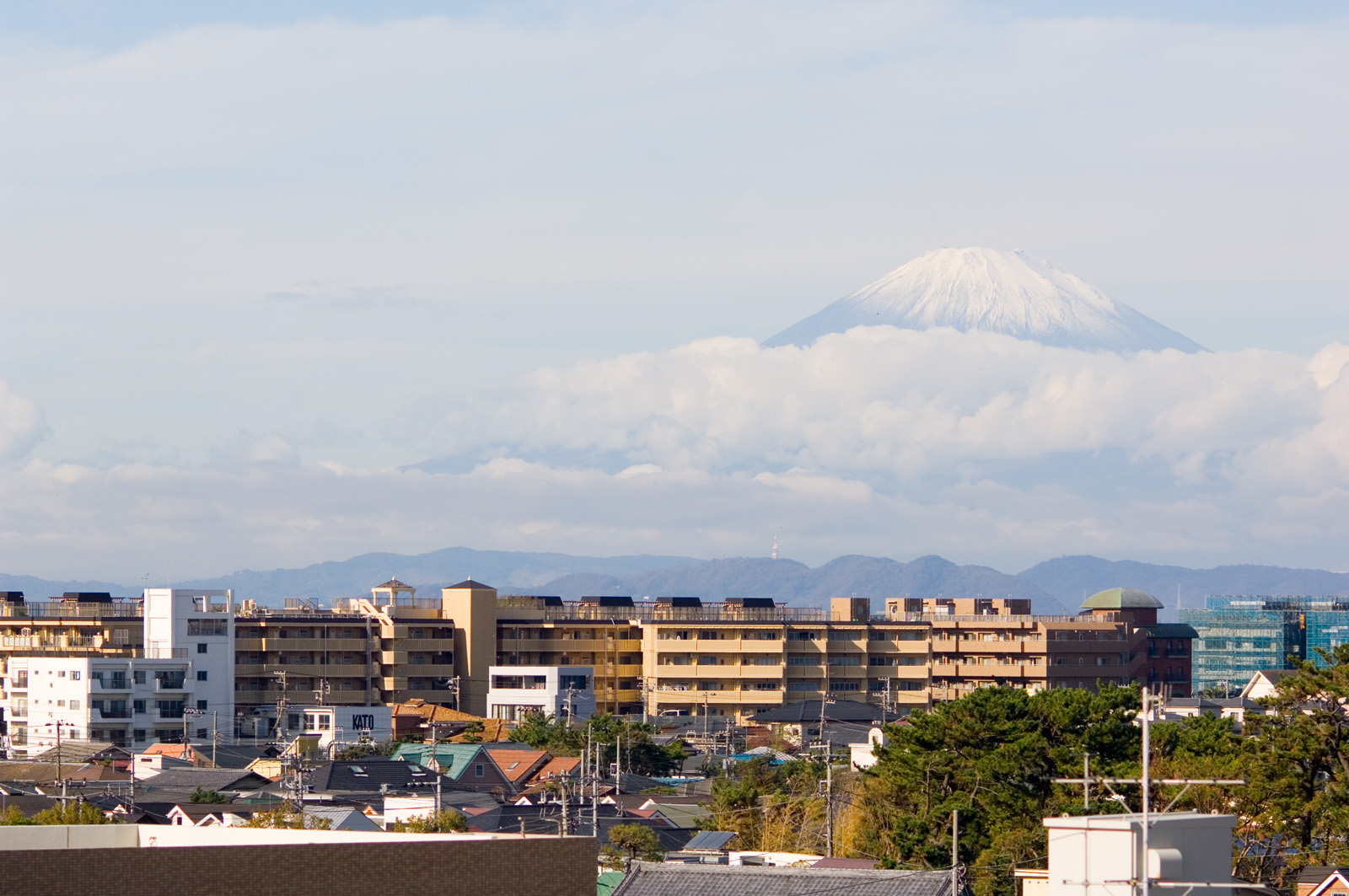 View of Mount Fuji from the Shonan monorail travelling to Enoshima